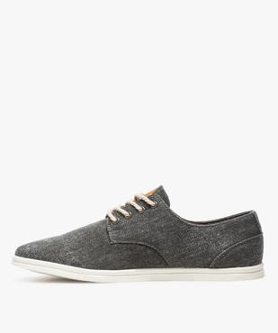 Baskets homme tige basse en toile avec lacets en corde vue3 - GEMO (CASUAL) - GEMO