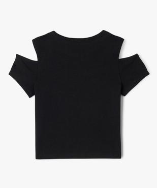 Tee-shirt manches courtes avec épaules dénudées fille vue3 - GEMO 4G FILLE - GEMO