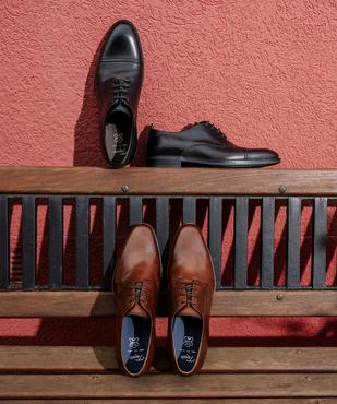 Derby dessus cuir à bout droit homme - Tanéo vue6 - TANEO - GEMO