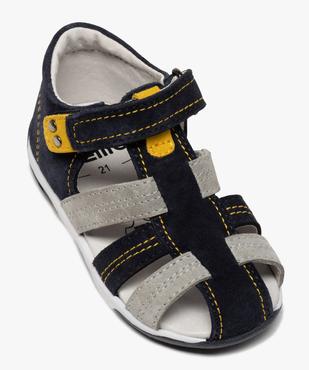 Sandales bébé garçon à brides en cuir fermeture scratch vue5 - GEMO(BEBE DEBT) - GEMO