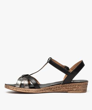 Sandales femme à brides fines et petit talon compensé  vue3 - GEMO (CASUAL) - GEMO