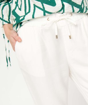 Pantalon femme avec large ceinture élastiquée vue6 - GEMO 4G FEMME - GEMO