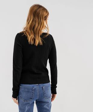 Tee-shirt manches longues en maille épaisse à col carré femme vue3 - GEMO(FEMME PAP) - GEMO