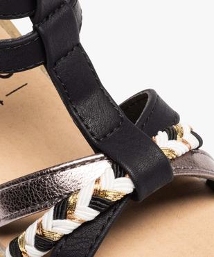 Sandales fille zippées à tige montante et brides métallisées vue6 - GEMO (ENFANT) - GEMO