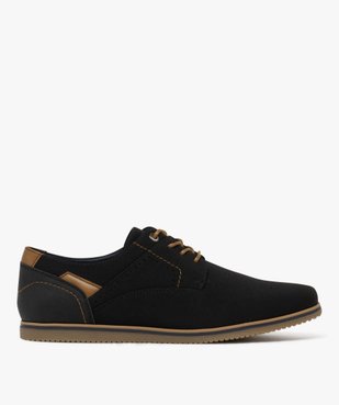 Derbies en toile texturée et détails contrastants homme  vue2 - MARIO BALDANO - GEMO