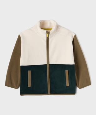 Sweat zippé à col montant en velours garçon vue1 - GEMO (ENFANT) - GEMO