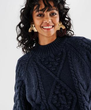Pull torsadé à col montant femme - LuluCastagnette vue2 - LULUCASTAGNETTE - GEMO