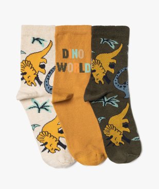 Chaussettes tige haute en coton à motifs garçon (lot de 3) vue1 - GEMO (ENFANT) - GEMO