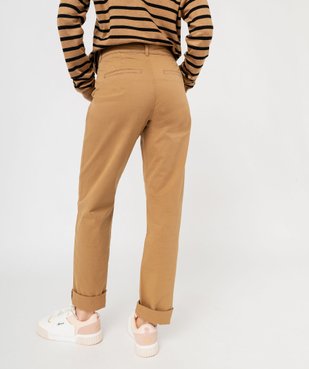 Pantalon chino coupe regular femme vue3 - GEMO 4G FEMME - GEMO