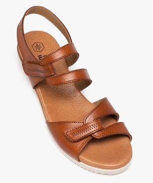 Sandales femme compensées à brides scratch en cuir vue5 - VALENTINA BALDA - GEMO