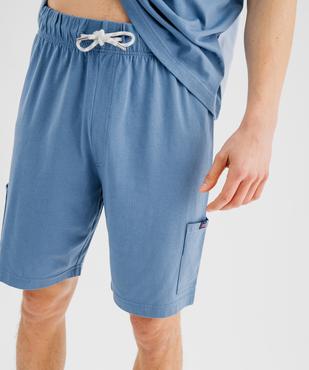 Pyjashort en jersey de coton bicolore homme - Roadsign vue4 - ROADSIGN GEMO FOR GOOD D - GEMO