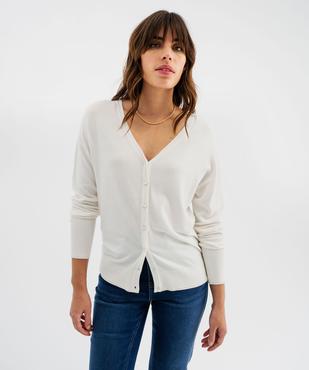 Gilet en maille fluide et douce femme vue1 - GEMO 4G FEMME - GEMO