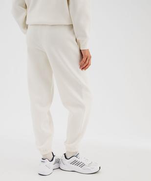 Pantalon de jogging en molleton uni à taille élastiquée femme vue3 - GEMO 4G FEMME - GEMO