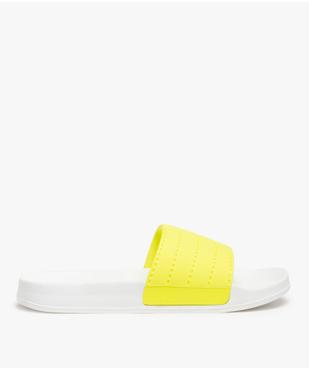 Mules de piscine femme à bandeau fluo vue1 - GEMO (PLAGE) - GEMO