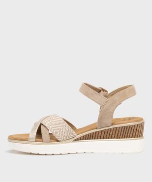 Sandales à talon compensé et brides multimatières femme vue3 - VALENTINA BALDA - GEMO