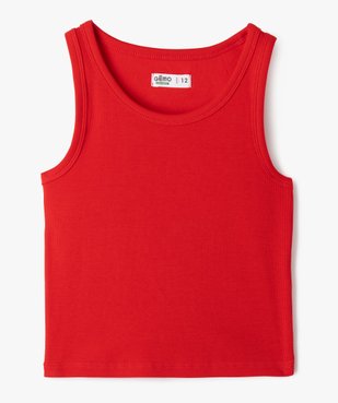 Débardeur en maille côtelée coupe courte fille vue1 - GEMO 4G FILLE - GEMO