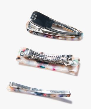 Pinces à cheveux fille multicolores avec strass (lot de 3) vue2 - GEMO - GEMO