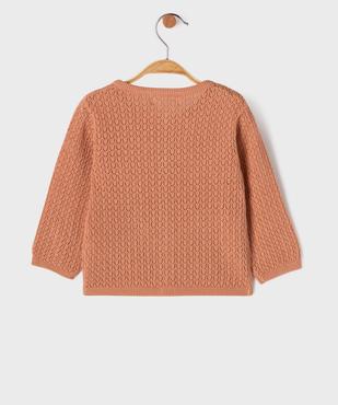 Gilet en coton ajouré bébé fille vue4 - GEMO(BEBE DEBT) - GEMO