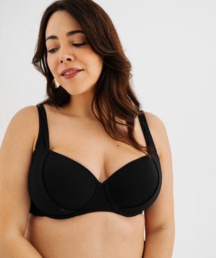 Haut de maillot de bain à armatures en maille texturée femme grande taille vue6 - GEMO (PLAGE) - GEMO