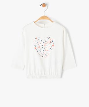 Tee-shirt bébé fille à manches 3/4 et taille élastiquée vue1 - GEMO(BEBE DEBT) - GEMO