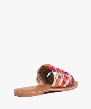 Mules femme à talon plat et brides tressées - Tanéo vue4 - TANEO - GEMO