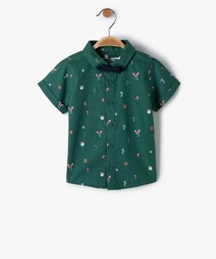 Chemise bébé garçon spécial Noël avec nœud papillon vue1 - GEMO(BEBE DEBT) - GEMO
