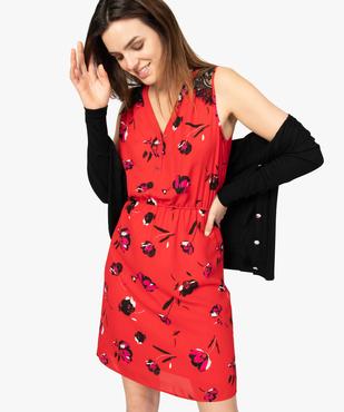 Robe femme à motifs fleuris et dentelle sur les épaules vue1 - GEMO(FEMME PAP) - GEMO