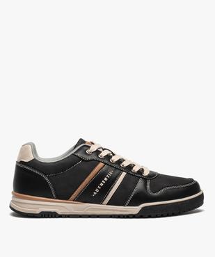 Baskets homme à surpiqûres contrastées fermeture lacets vue2 - GEMO (CASUAL) - GEMO