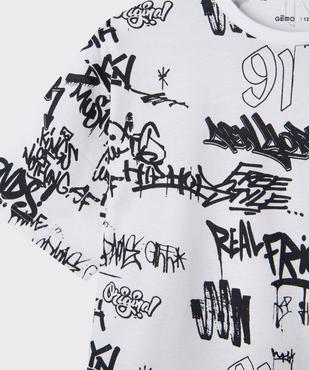 Tee-shirt manches courtes à motifs graffitis garçon vue2 - GEMO (JUNIOR) - GEMO