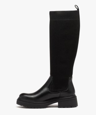 Bottes femme unies effet chaussettes à semelle crantée vue4 - 5 MILES - GEMO