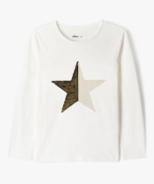 Tee-shirt à manches longues avec motif étoile fille vue2 - GEMO 4G FILLE - GEMO