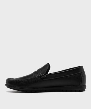 Mocassins dessus cuir grainé homme -Tanéo vue3 - TANEO GEMO FOR GOOD - GEMO