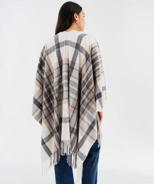 Poncho à carreaux avec franges femme vue3 - GEMO (ACCESS) - GEMO