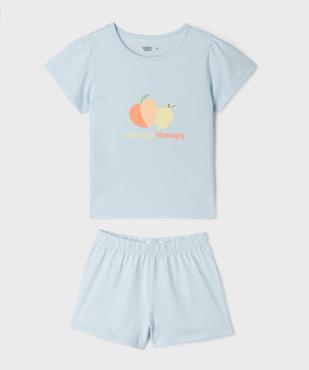 Pyjashort avec motifs fruits fille vue1 - GEMO 4G FILLE - GEMO