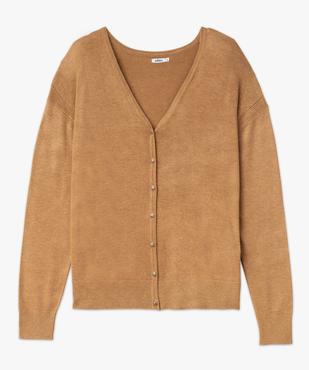 Gilet à col V en maille fine femme vue4 - GEMO 4G FEMME - GEMO