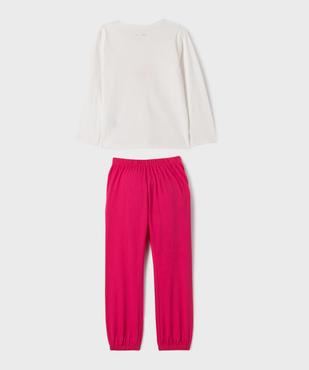 Pyjama en coton bicolore motif coeur fille vue3 - GEMO 4G FILLE - GEMO