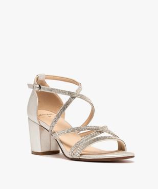Sandales femme à talon fermé et fines brides strass vue9 - VALENTINA BALDA - GEMO