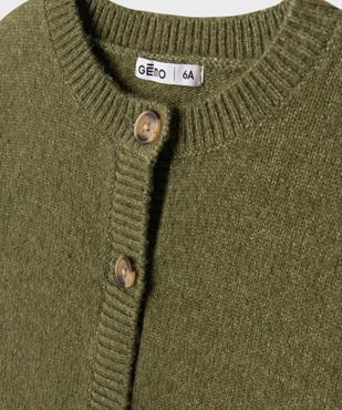 Gilet an maille à col rond fille vue3 - GEMO (ENFANT) - GEMO