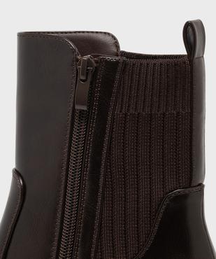 Boots à talon et semelle crantée chunky à col chaussette femme - 5 Miles vue6 - 5 MILES - GEMO