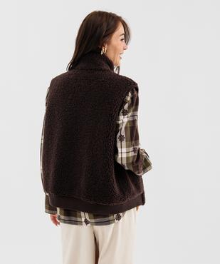 Veste sans manches en sherpa coupe blousante femme vue3 - GEMO 4G FEMME - GEMO