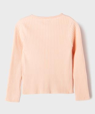 Gilet en maille côtelée coupe ajustée fille vue3 - GEMO 4G FILLE - GEMO