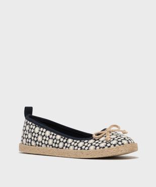 Ballerines en toile avec semelle de corde femme - Follow Me vue2 - FOLLOW ME - GEMO