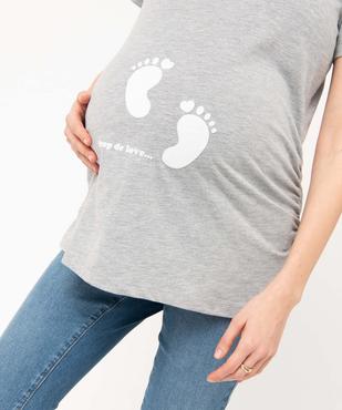Tee-shirt de grossesse imprimé à manches courtes vue2 - GEMO 4G MATERN - GEMO