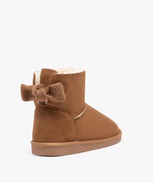Boots fourrées femme en suédine uni avec noeud pailleté vue5 - GEMO (CASUAL) - GEMO