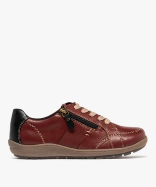 Derbies femme confort dessus uni à zip et à lacets - Softrelax vue7 - SOFTRELAX - GEMO