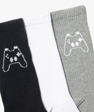 Chaussettes hautes motif jeu vidéo homme (lot de 3) vue2 - GEMO(HOMWR HOM) - GEMO