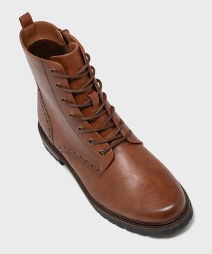 Boots à lacets et zip avec détails perforés femme - Valentina Baldano vue5 - VALENTINA BALDA - GEMO
