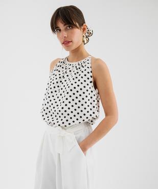 Blouse sans manches en viscose à pois femme vue2 - GEMO 4G FEMME - GEMO