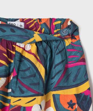 Pantalon large en viscose imprimée fille vue2 - GEMO 4G FILLE - GEMO