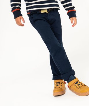 Pantalon en toile avec ceinture garçon - LuluCastagnette vue1 - LULUCASTAGNETTE - GEMO